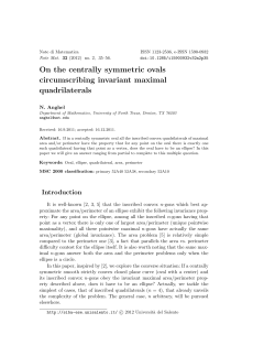 On the centrally symmetric ovals circumscribing invariant maximal