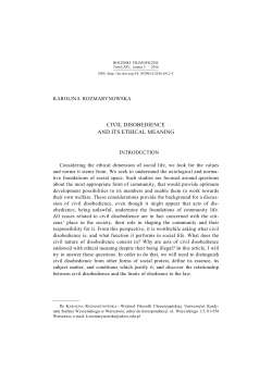 Civil Disobedience and Its Ethical Meaning