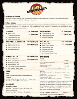 Catered Bar Menu - Boudreaux`s Cajun Kitchen