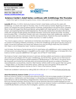 5.12.15 &ndash; Science Center`s Adult Series continues with GAMEology