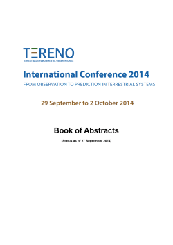 Book of Abstracts - TERENO International Conference 2014