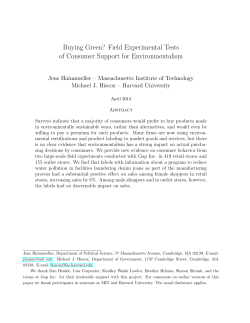 Buying Green? Field Experimental Tests of Consumer Support for