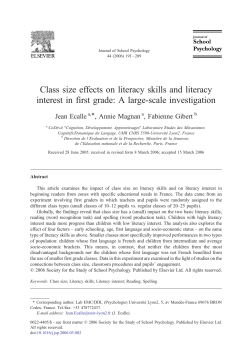 Class size effects on literacy skills and literacy interest in first