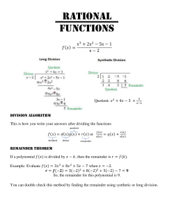 RATIONAL FUNCTIONS