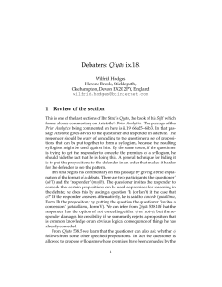 Debaters - Wilfrid Hodges