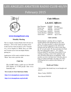 LAARC Feb 2015 Newsletter - Los Angeles Amateur Radio Club