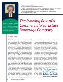 The Evolving Role of a Commercial Real Estate Brokerage