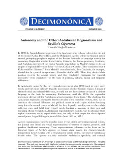 Autonomy and the Other: Andalusian Regionalism