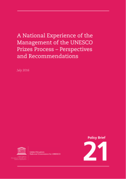 A National Experience of the Management of the UNESCO Prizes