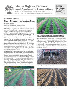 Fact Sheet 21: Ridge Tillage at Hackmatack Farm