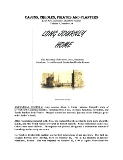 cajuns, creoles, pirates and planters