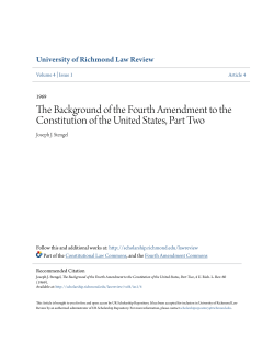 The Background of the Fourth Amendment to the Constitution of the