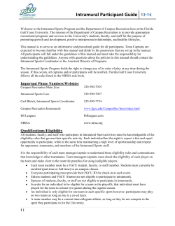 Intramural Participant Guide - Florida Gulf Coast University