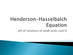 pH of solutions of weak acids