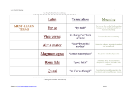 50 Common Latin Words and Meanings Chart