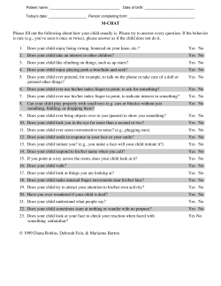 M-CHAT - Cloverleaf Pediatrics