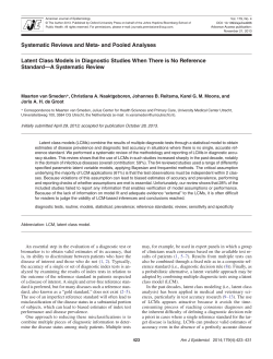 Latent Class Models in Diagnostic Studies When There is No