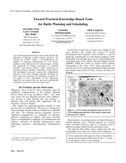 Toward Practical Knowledge-Based Tools for Battle Planning and