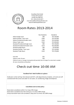 Non Residents Residents Deluxe Single room $90 TZS 130,000