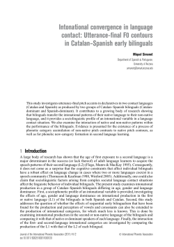 Intonational convergence in language contact: Utterance