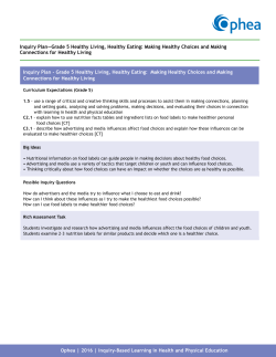Inquiry Plan - Grade 5