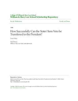 How Successfully Can the States` Item Veto be Transferred to the