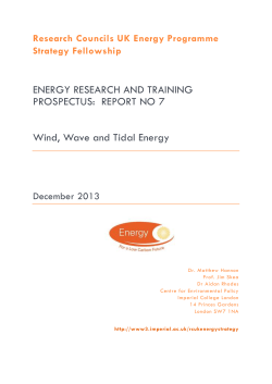 ENERGY RESEARCH AND TRAINING PROSPECTUS: REPORT
