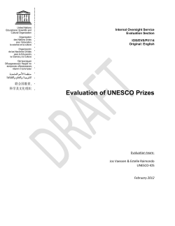 Evaluation of UNESCO Prizes