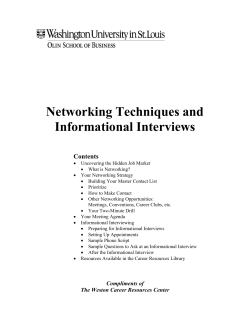 Networking Techniques and Informational Interviews