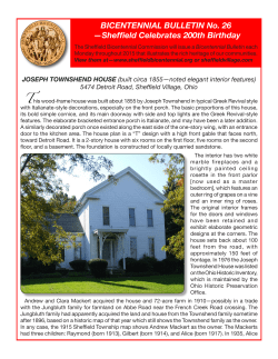 Bulletin No 26 - Joseph Townshend House
