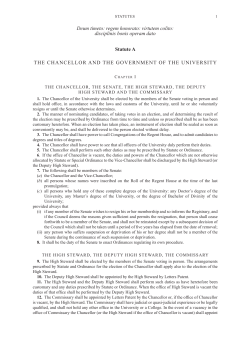 New Statutes and Special Ordinances of the University of