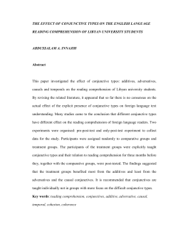The Effect of Conjunctive Types on the English Language Reading