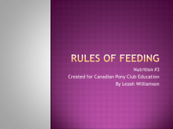 Rules of Feeding - Canadian Pony Club