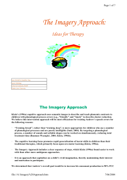 The Imagery Approach: - Charles Sturt University