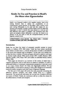 Simile: Its Use and Function in Musil`s Der Mann ohne Eigenschaften