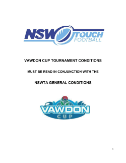 2014 Vawdon Cup Conditions of Entry