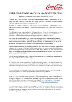 COCA-COLA delivers a perfectly small 250ml can range