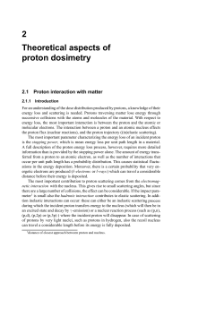 2 Theoretical aspects of proton dosimetry