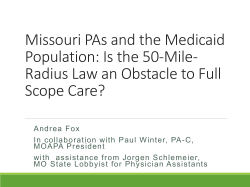 Missouri PAs and the Medicaid Population: Is the 50-Mile