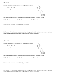 p.28 and 29 24. Describe and correct the error in writing the prime