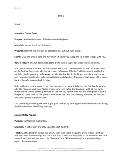 Unit 1 Week 1 Jumbo Ice Cream Cone Purpose: Review the names