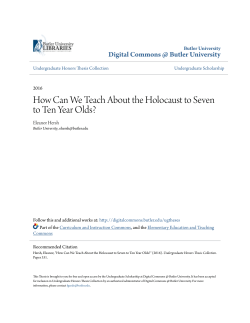How Can We Teach About the Holocaust to Seven to Ten Year Olds?
