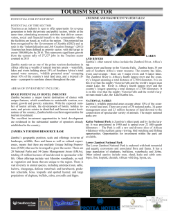tourism sector - Zambia Development Agency