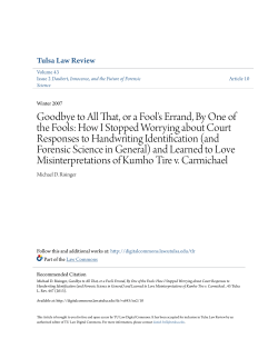 Goodbye to All That, or a Fool`s Errand, By One of the Fools: How I