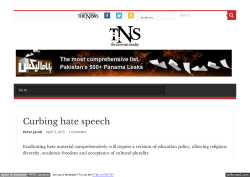 Curbing hate speech - Center for Social Justice