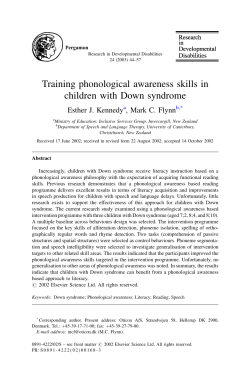 Training phonological awareness skills in children with Down