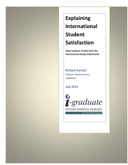 Explaining International Student Satisfaction - i