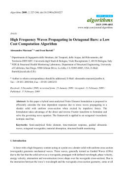 High Frequency Waves Propagating in Octagonal Bars: a Low Cost