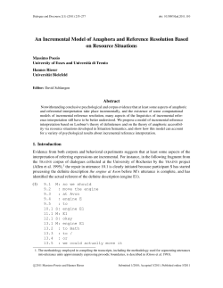 An Incremental Model of Anaphora and Reference Resolution