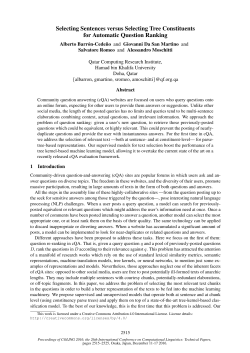 Selecting Sentences versus Selecting Tree Constituents for